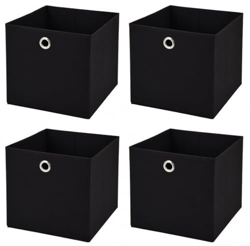 Faltbare Aufbewahrungsboxen in verschiedenen Farben, 33 x 33 x 33 cm, Schwarz