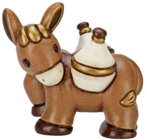 THUN - Asinello Marrone con Fiaschi - Statuine Presepe Classico - Ceramica - I Classici