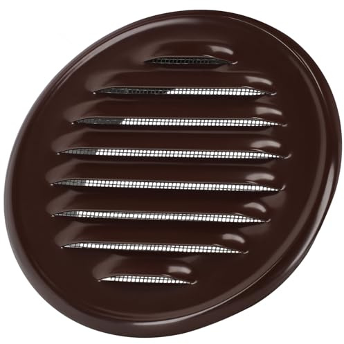 KOTARBAU® Lüftungsgitter Zinkblech Braun Abluftgitter Verschrauben Flansch Insektschutzgitter Belüftungsgitter Entlüftungsgitter Lamellengitter 100mm