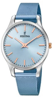 Festina Damen Analog Quarz Uhr mit Edelstahl Armband F20506/2
