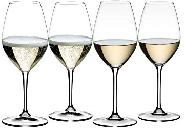 Riedel Wine Friendly Vino Blanco Champagne 003 Juego de 4 Copas de Vino Champagne