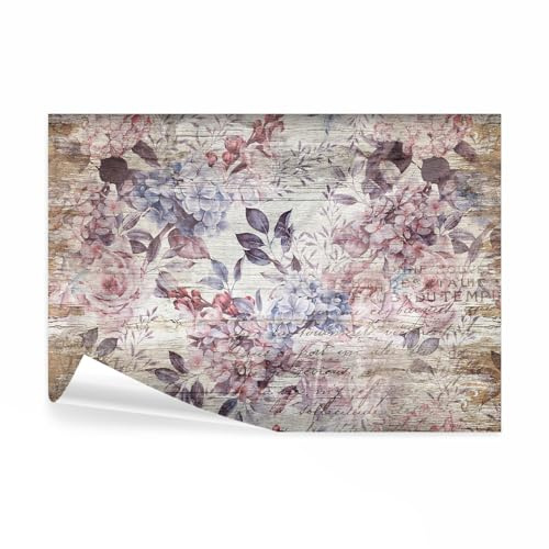 decomonkey - Papier Peint Intissé Fleurs Bois 350x256 cm - Décoration murale moderne – Tapisserie décorative pour chambre salon - Art mural unique design tendance