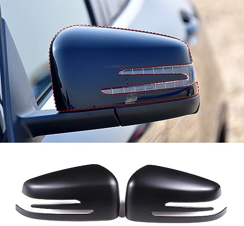 DIYUCAR Für Mercedes Benz A B C E S CLA GLA GLK CLS Klasse W176 W204 W117 X156 X204 Mattschwarze Auto-Seitentür Rückspiegel-Abdeckung Kappen-Trimmung
