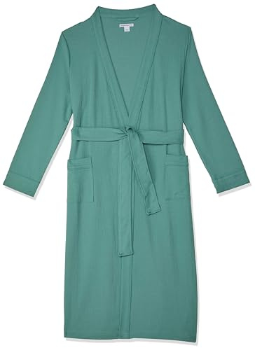 Amazon Essentials Accappatoio Leggero A Nido D'Ape A Tutta Lunghezza (Taglie Forti Disponibili) Donna, Foglia Di Tè, 3XL Plus