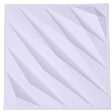 12 Stück 3D Wandpaneele Diamant Dekorative Wandpaneele Wasserdichte Backsteintapete 50x 50 cm Matt Weiß/Schwarz Wasserdicht feuchtigkeitsbeständig schmutzabweisend und flammhemmend (Weiß)