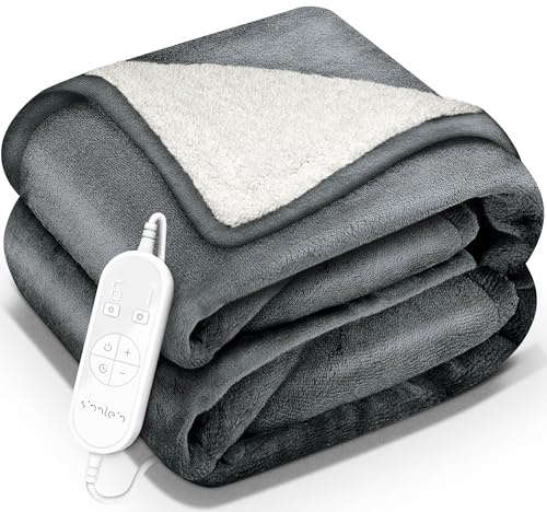 sinnlein® Coperta Elettrica 180x130cm con spegnimento automatico | 9 Livelli di Riscaldamento, Timer, Riscaldamento Rapido, Per Divano, Letto