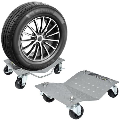 SUBTLETY Lot de 2 crics de manœuvre pour caravanes, voitures, camions, tracteurs, crics avec roulettes pivotantes à double couche, capacité max. 1000 kg