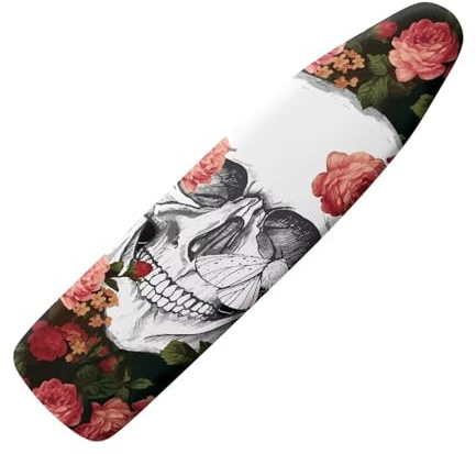 Belidome Skull Rose Print Ironing Board Covers Fits All Large 136 x 39cm Padded