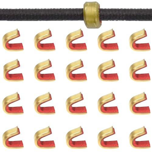 ZEACCT 20 Pcs Bow and Arrow Positioning Buckles, Durable Nocking Points for Recurve and Takedown Bows, Secure Bowstring Attachment, Easy to Install, Ideal for Precision Archery and Target Practice