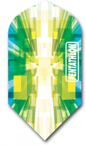 US Darts 3 Sets (9 Flights) Pentathlon Slim Green Burst Ex-Tough Dart Flights - Style 4