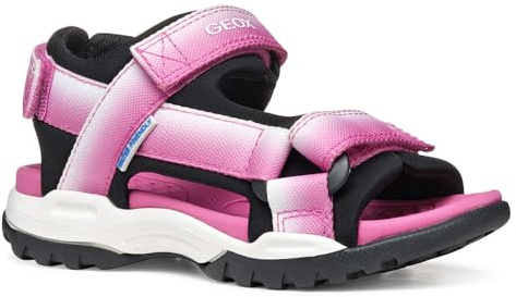 Geox J Borealis Girl A, Sandalo, Fuchsia/Black, 30 EU