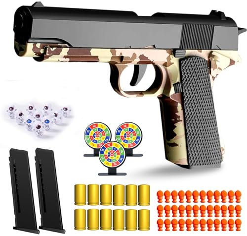 Soft Bullet Gun giocattolo - pistola semi -automatica semi -automatica con espulsione da guscio e rimbalzo automatico, giocattolo da arma da fuoco per i giocattoli per adolescenti Boysindoor/Outdoor