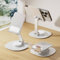 LISEN Mobile Phone Stand Adjustable Phone Holder for Desk, 360° Rotation for iPhone Stand Holder Portable Office Accessories All Metal Silver for iPhone 16 15 14 Plus Pro 4-8 Device MINI iPad 10