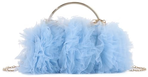EVEOUT Clutch de Flores de Encaje para Mujer Elegante Carteras de Mano de Encaje de Novia Bolsos Bandolera para Prom Boda Noche Fiesta