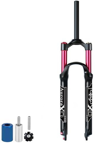 LYYCX Forcella Ammortizzata Bici 26 27.5 29 Pollici Dritta/conica AIR-32 1-1/8 Lega di Magnesio Regolazione Rimbalzo per Forcella Anteriore MTB QR 9mm(Straight Manual,26 Pollici)