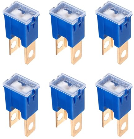 sourcing map 6pcs Cartridge Fuse, 32VDC 100A Male Terminal Automotive Assortment J Case Fuse for Car, Truck, RV, Boats, Dark Blue