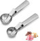 GIDWRIY 2 Pezzi Cucchiaio Dosatore Gelato,Porzionatori da Gelato In Acciaio Inox,Paletta Gelatos Pallina,Cucchiaio Porzionatore Paletta,Ice Cream Scoop,Sacabolas Gelatos con Grilletto per Torte,Frutta