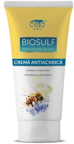 CETA Crema BioZolfo Antiacne Antirossore 50ml - Pelle Irritata,, Couperose Rosacea Rossore, Eccesso di Sebo, Brufoli, Pori Dilatati, Punti Neri, Elimina Impurità, Protegge la Pelle Sensibile