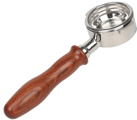 CAPFEI 58 mm bodenloser Siebträger mit 2 Ösen für E61-Brühkopf | Holzgriff