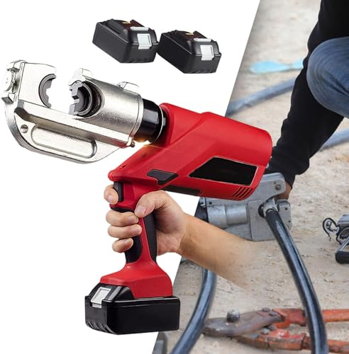 Pinza crimpatrice idraulica elettrica con 11 coppie di matrici - Potente strumento di crimpatura per terminali in rame e alluminio, pinze per cavi alimentate a batteria, crimpature da 16 a 400 mm²