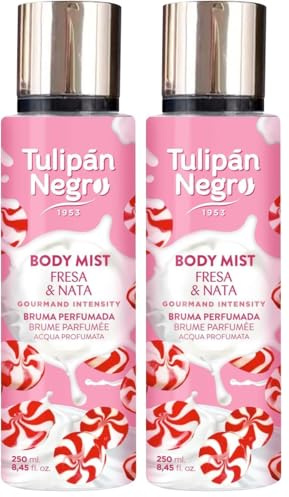TULIPÁN NEGRO, BODY MIST FRESA Y NATA 250ML (Paquete de 2)
