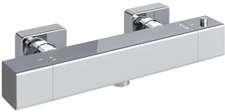 Garvee Thermostat Duscharmatur mit 38°C Sicherheitssperre, Thermostatbatterie Duschthermostat Keramik, Dusche Thermostatarmatur Mischbatterie Chrom für Dusche & Badewanne, Verbrühschutz & Wasserspare