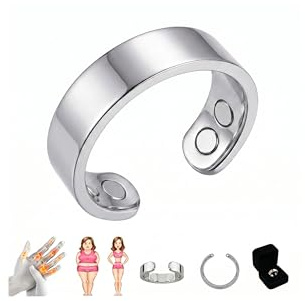 Mzjuocs Ringe Abnehmen Magnetringe Damen Akupressurring für Frauen,verbessert den Schlaf,Stress und gleicht Emotionen aus&Hormonelle Balance