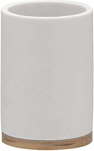 Sealskin Becher Grace, Zahnputzbecher aus Polyresin, Farbe: Weiß, 7.3 x 7.3 x 10.6 cm
