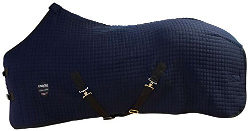 CATAGO Abschwitzdecke Transportdecke Luxus Waffelmuster schwarz/weiße Biese (115 cm, navy)
