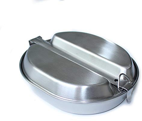 ANQIAO Reproducción WW2 US Mess Kits Fiambrera de Aluminio Colección de Material de Aluminio Deportes al Aire Libre Sage Props