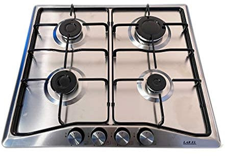 Piano cottura LAREL 848X 4 fuochi gas METANO o GPL incasso INOX valvolato acc. elettronica