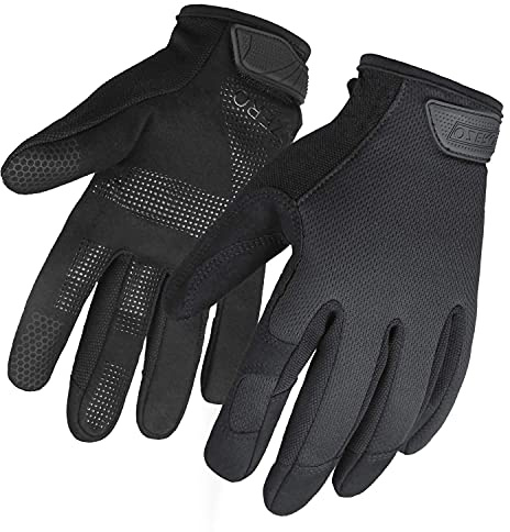 OZERO Gants de travail de sécurité, gants de mécanicien, gants anti-vibrations, robustes (Noir, XL)