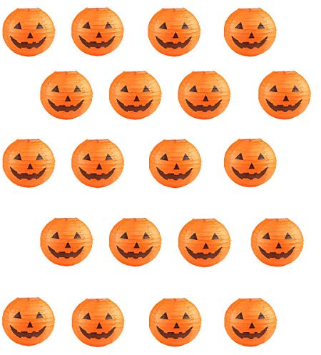 20 Pezzi Lanterna di Carta Zucca di Halloween Jack-O-Lantern, per Festa di Halloween Regalo di Halloween Matrimoni Decorazione Camera da Letto da Giardino, 20CM