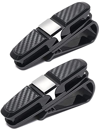 Cyleibe 2 Stück Brillenhalter für Auto, 180° Rotational Sonnenbrillenhalterung Auto, Sonnenbrillen Brillen Brillenständer mit Karten Clip