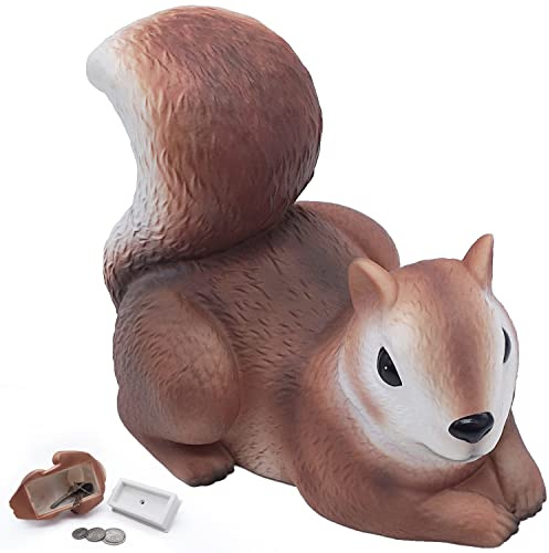 USEAMIE Spare Key Hider Squirrel Shape Garden Decoration Safe Holder for Outdoor Yard Large Size Design (4×5.2×3.4 inchs)