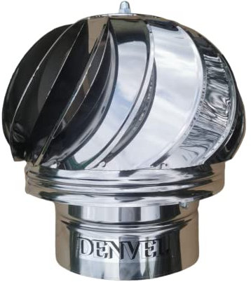 Inserto per camino girevole in acciaio inox, 100 mm, nuovo modello, cuscinetti sostituibili, copertura per camino, copertura per camino (Ø 100 mm)