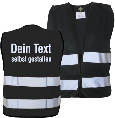 KDS Warnweste Funktionsweste Color mit Druck selbst gestalten (schwarz, L)