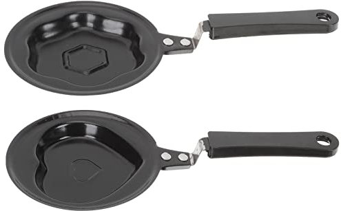 BESTonZON 2st Herz Eierpfanne Pfannkuchenpfanne Für Die Küche Herz Pfannkuchen Grillpfanne Braten Griddle-crêpe-pfanne Mini-pfanne Blumen Bratpfanne Herz Eierformen Eisen Antihaft Takoyaki