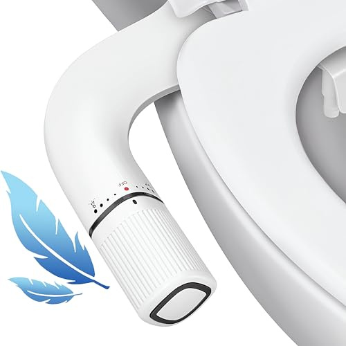 BIGCOW Bidet ultra fin, non électrique, double buse (lavage avant et arrière) - Fixation de bidet pour WC avec entrée en métal, pression d'eau douce réglable pour bidet