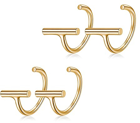 CHIC ARTSY Halb-Creolen aus 925er-Sterlingsilber für Damen, Ohrringe, Mädchen-Ohrringe, offene Creolen, minimalistische Huggie-Ohrringe, Kleine Huggy Ohrringe für Frauen, hypoallergen