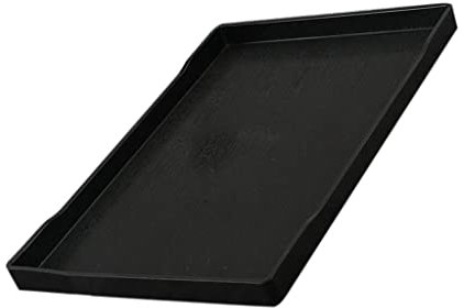 misppro Bandeja grande de plástico rectangular para alimentos, bandeja de mayordomo, bandeja de desayuno (negro, 15 x 11 pulgadas)