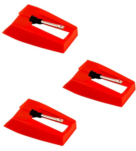 5 Stück Plattenspieler Nadel, Nadel Plattenspieler Langlebig Nadel für Plattenspieler für Vinyl Plattenspieler (Rot)