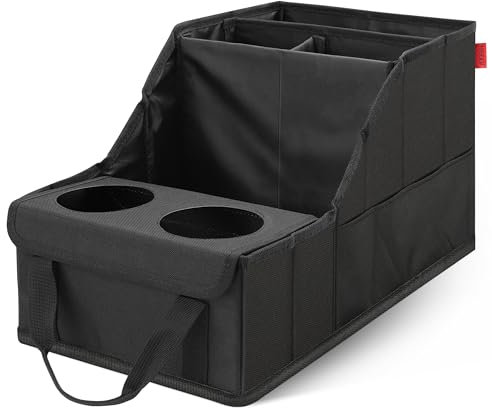 YOOFAN Auto Organizer mit Getränkehalter, für Beifahrersitz, Autositz Organizer Vordersitz und Rücksitz mit 9 Fächern für Reisekinder