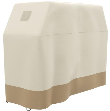 Outsunny BBQ Abdeckung für Rechteckiger Gasgrill, 300D Oxford Gewebe Grillabdeckungen, Wasserdicht UV-Schutz Reißfest, mit Winddichten Schnallen, Beige, 152 x 66 x 115 cm