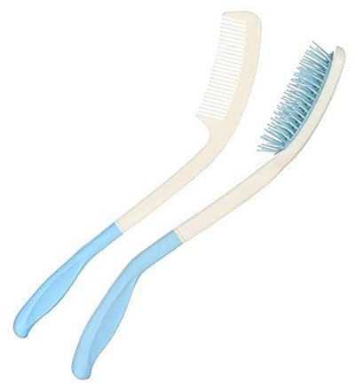 MAGICLULU 2stücke Kamm Mit Langem Griff Aus Kunststoff Ergonomisch Designed Für Nasses Und Trockenes Haar Mit Massagefunktion Für Ältere Menschen Und Patienten