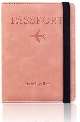 Reisepasshülle mit RFID-Blocker,Reisepass Hülle,PU-Leder Reisepass Tasche,ausweistasche Reise dokumente,für Damen und Herren Urlaub Zubehör Travel Organizer