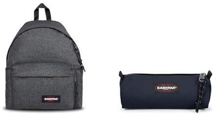EASTPAK PADDED PAK'R Sac à Dos, 27 L - Black Denim (Gris) & BENCHMARK SINGLE Trousse, 27 L - Ultra Marine (Bleu)