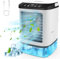 Portable Air Conditioner, Mini Air Conditioning Unit with 900ml Water Tanks & lcebox, 3 Speed & Boost Mode, 2 Spray Cool Mist & 7 LED Light Air Cooling Fan, Personal Air Cooler for Bedroom Office Desk