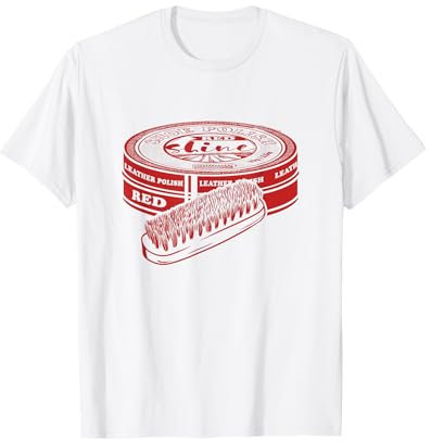 Rote Schuhcreme Leder Glanz mit Polierbürste T-Shirt