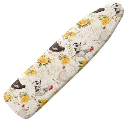 ISAVIA Gummizug Bügelbrettbezug，30-50CM×110-150CM Ersatz Bügelbezug 100% Baumwolle Klettverschluss Bügelbezug Für Dampfbügeleisen - Bedruckt(Yellow,XX-Large)